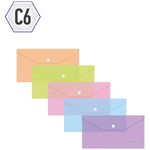 Папка-конверт на кнопке Berlingo "Starlight" С6, 180мкм, ассорти