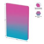 Записная книжка А6 80л., кожзам, Berlingo "Radiance", черный срез, розовый/голубой градиент