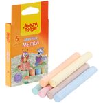 Мелки цветные Мульти-Пульти "Енот на опушке леса", 6цв., круглые, картонная коробка, европодвес