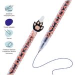 Ручка гелевая стираемая автоматическая MESHU "Cute Paws" синяя, 0,5мм, корпус ассорти, с топпером