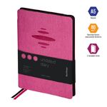 Ежедневник недатир. А5, 136л., кожзам, Berlingo "Color Zone", черн. срез, с резинкой, фуксия