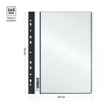 Папка-скоросшиватель с 10 вкладышами OfficeSpace с перфорацией, А4, 160мкм, пластик, черная