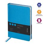 Ежедневник недатир. А5, 160л., кожзам, Berlingo "Starlight", серебр. срез, голубой