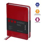 Ежедневник недатир. А6, 160л., кожзам, Berlingo "Silver Pristine", серебр. срез, красный