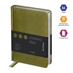 Ежедневник недатир. А6, 160л., кожзам, Berlingo "Starlight", серебр. срез, салатовый