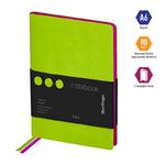 Записная книжка А6 80л., кожзам, Berlingo "Fuze", цветной срез, салатовый