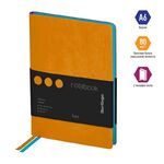 Записная книжка А6 80л., кожзам, Berlingo "Fuze", цветной срез, оранжевый