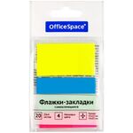 Флажки-закладки OfficeSpace, 45*12мм* 3цв.,+ 45*25мм* 1цв., по 20л., неоновые цвета, европодвес
