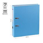 Папка-регистратор OfficeSpace, 70мм, бумвинил, с карманом на корешке, голубая