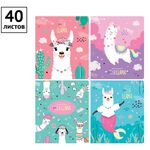 Тетрадь 40л., А5, клетка ArtSpace "Funny lama"