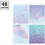 Тетрадь 48л., А5, клетка ArtSpace "Стиль. Mermaid squad", тиснение фольгой
