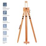 Мольберт полевой тренога с кронштейном Гамма "Студия", 78*80*132(196)см, бук