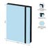 Ежедневник недатир. А5, 136л., кожзам, Berlingo "Instinct", черный/аквамарин, с резинкой