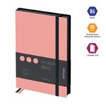 Ежедневник недатир. В6, 136л., кожзам, Berlingo "Instinct", черный/фламинго, с резинкой