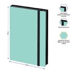 Ежедневник недатир. В6, 136л., кожзам, Berlingo "Instinct", черный/мятный, с резинкой