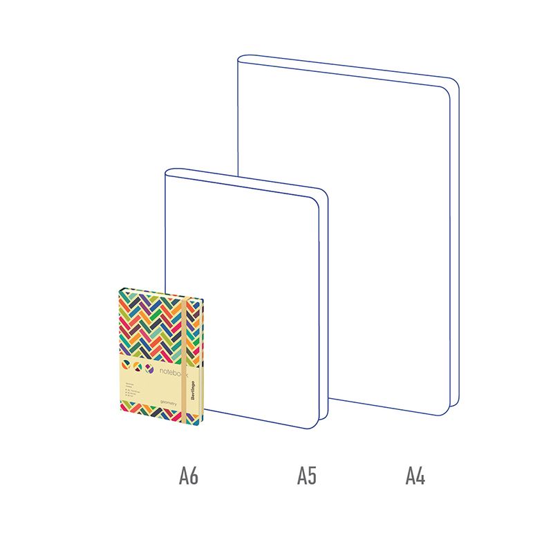 Записная книжка А6 80л., кожзам, Berlingo "Geometry", с рисунком