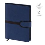 Ежедневник недатир. А5, 136л., кожзам, OfficeSpace "Denim", синий, черный срез