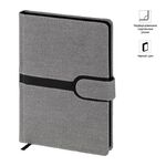 Ежедневник недатир. А5, 136л., кожзам, OfficeSpace "Denim", серый, черный срез