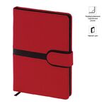 Ежедневник недатир. А5, 136л., кожзам, OfficeSpace "Denim", красный, черный срез