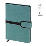 Ежедневник недатир. А5, 136л., кожзам, OfficeSpace "Denim", бирюзовый, черный срез