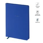 Ежедневник недатир. А5, 136л., кожзам, OfficeSpace "Grace", синий, цветной срез