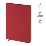 Ежедневник недатир. А5, 136л., кожзам, OfficeSpace "Grace", красный, цветной срез