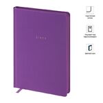 Ежедневник недатир. А5, 136л., кожзам, OfficeSpace "Grace", фиолетовый, цветной срез