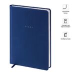 Ежедневник недатир. А5, 136л., кожзам, OfficeSpace "Grace pearl", синий, серебр. срез