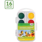 Акварель Гамма "Пчелка NEW", медовая, 16 цветов, без кисти, пластик. упак., европодвес