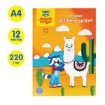 Картон белый А4, Мульти-Пульти, 12л., мелованный, в папке, "Приключения Енота"