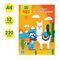 Картон белый А4, Мульти-Пульти, 12л., мелованный, в папке, "Приключения Енота"