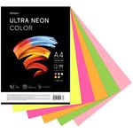 Бумага цветная OfficeSpace "Ultra Neon Color", А4, 75г/м², 100л., (5 цветов)