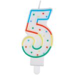 Свеча для торта с держателем MESHU "Цифра 5", 8,5см, блистер