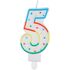 Свеча для торта с держателем MESHU "Цифра 5", 8,5см, блистер