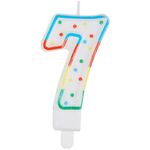 Свеча для торта с держателем MESHU "Цифра 7", 8,5см, блистер