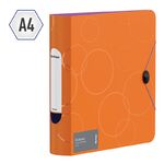 Папка-регистратор Berlingo "Eclipse", 80мм, 2500мкм, пластик (полифом), круглый корешок, на резинке, с внутр. карманом, оранжевая