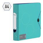 Папка-регистратор Berlingo "Eclipse", 80мм, 2500мкм, пластик (полифом), круглый корешок, на резинке, с внутр. карманом, бирюзовая
