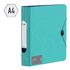 Папка-регистратор Berlingo "Eclipse", 80мм, 2500мкм, пластик (полифом), круглый корешок, на резинке, с внутр. карманом, бирюзовая