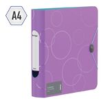 Папка-регистратор Berlingo "Eclipse", 80мм, 2500мкм, пластик (полифом), круглый корешок, на резинке, с внутр. карманом, фиолетовая