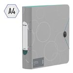 Папка-регистратор Berlingo "Eclipse", 80мм, 2500мкм, пластик (полифом), круглый корешок, на резинке, с внутр. карманом, серая