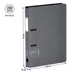 Папка на 2 кольцах Berlingo "Steel&Style", 35мм, 2000мкм, D-кольца, пластик (полифом), серебристый металлик