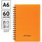 Записная книжка А6 60л., на гребне OfficeSpace "Neon", оранжевая пластиковая обложка