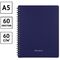 Тетрадь 60л. А5 клетка на гребне OfficeSpace "Base", пластиковая обложка, синяя