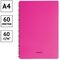 Тетрадь 60л. А4 клетка на гребне OfficeSpace "Neon", пластиковая обложка, розовая