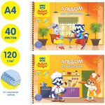 Альбом для рисования 40л., А4, на гребне Мульти-Пульти "Приключения Енота", 120г/м2, с раскраской