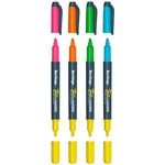 Набор текстовыделителей двусторонних Berlingo "Textline HL220" 4шт., 05цв., 0,5-4мм, европодвес