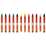 Мелки восковые Гамма "Оранжевое солнце", 12цв., (классич. + золото + серебро), круглые, картон. упаковка, европодвес