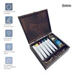 Краски масляные Гамма "Студия", 06 цветов, 10 предметов, в деревянном коробе