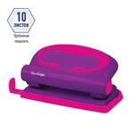 Дырокол Berlingo "Fuze" 10л., пластиковый, фиолетовый, с линейкой