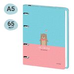 Тетрадь на кольцах А5, 120л., MESHU "Tiny bear", картон, матовая ламинация, выборочный УФ-лак